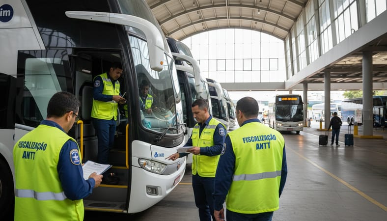 fiscalização em ônibus